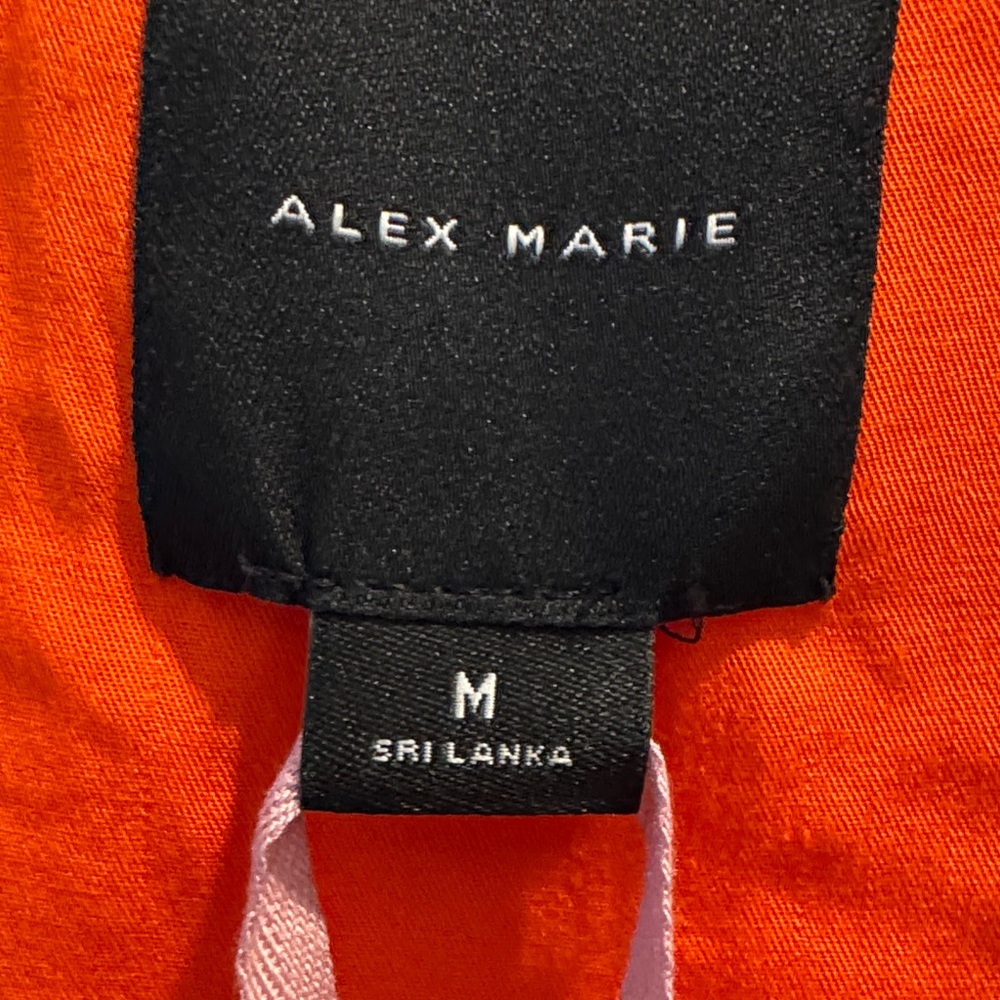 Alex Marie Bright Orange Wide-Leg Embroidered Hem Pants - Picture 8 of 13